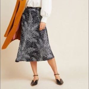 NWT Bias Satin Midi Skirt from Anthropologie